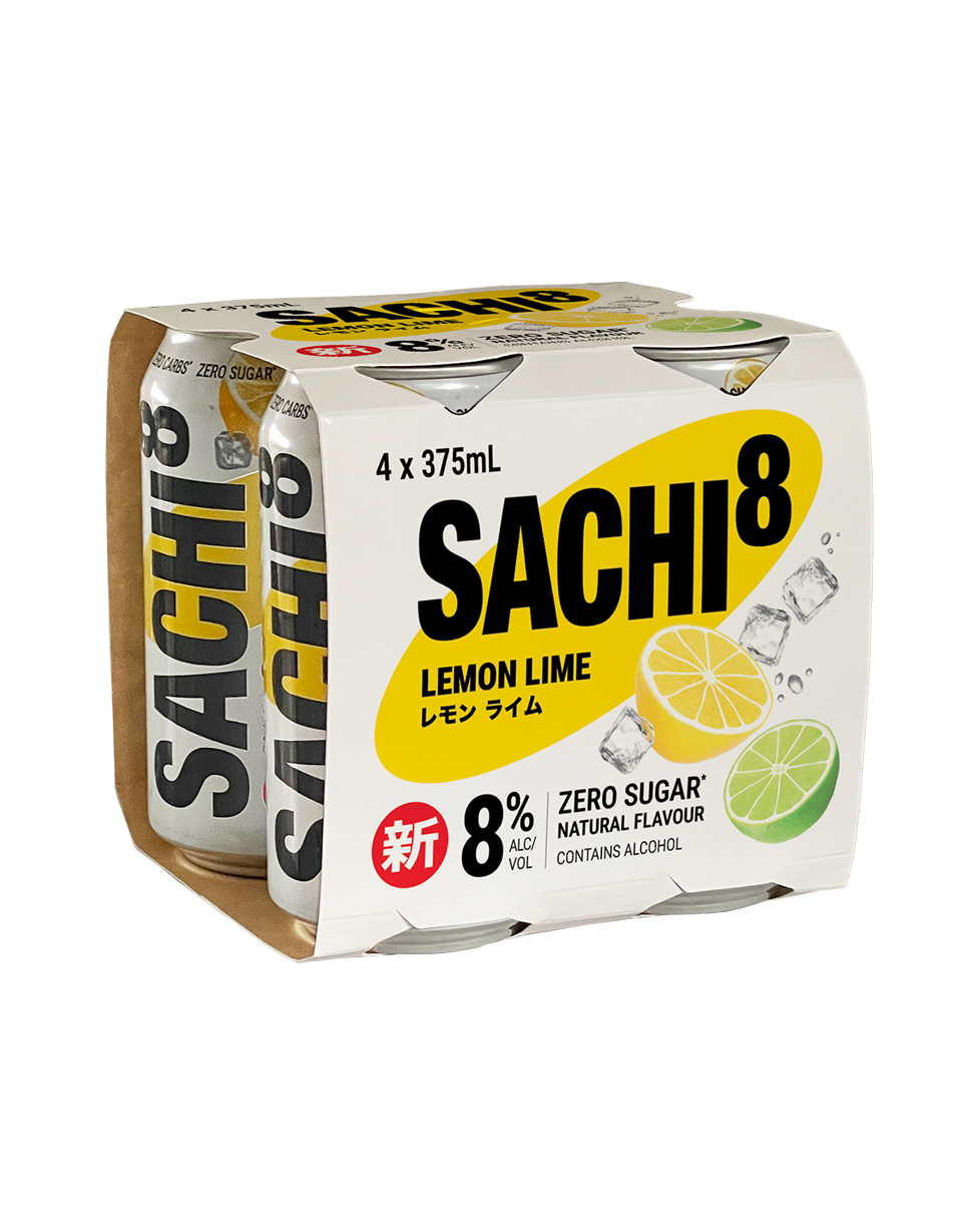Sachi8 Lemon Lime Zero Sugar Cans 24 x 375mL