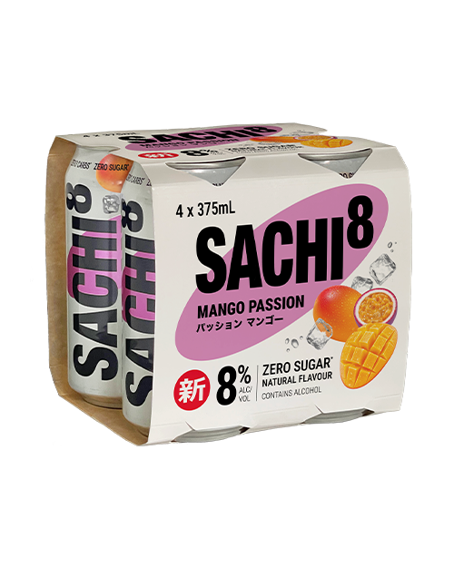Sachi8 Mango Passion Zero Sugar Cans 24 x 375mL