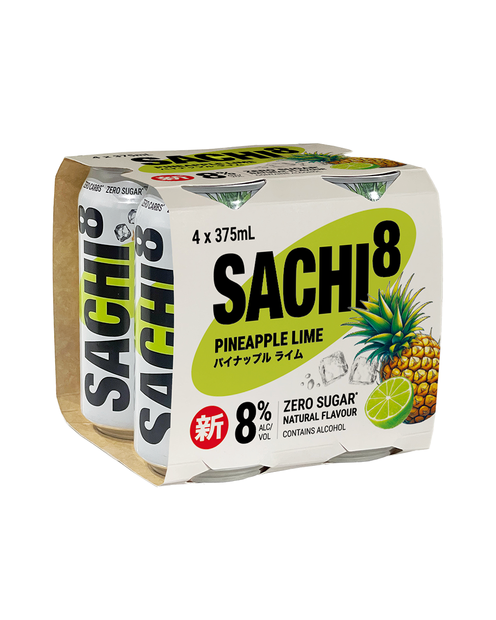 Sachi8 Pineapple Lime Zero Sugar Cans 24 x 375mL