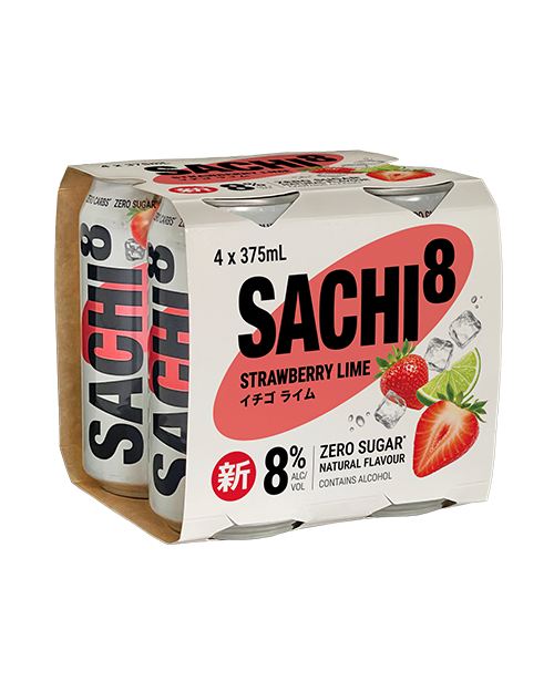 Sachi8 Strawberry Lime Zero Sugar Cans 24 x 375mL