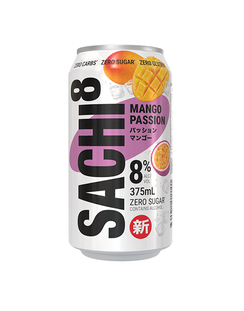 Sachi8 Mango Passion Zero Sugar Cans 24 x 375mL