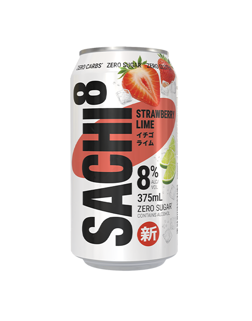 Sachi8 Strawberry Lime Zero Sugar Cans 24 x 375mL